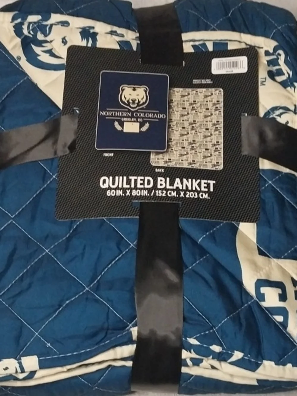 Northern Colorado Quilted Blanket - Blue and White 60 X 80